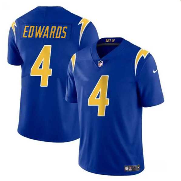 Men & Women & Youth Los Angeles Chargers #4 Gus Edwards Royal Vapor Limited Football Stitched Jersey->los angeles chargers->NFL Jersey